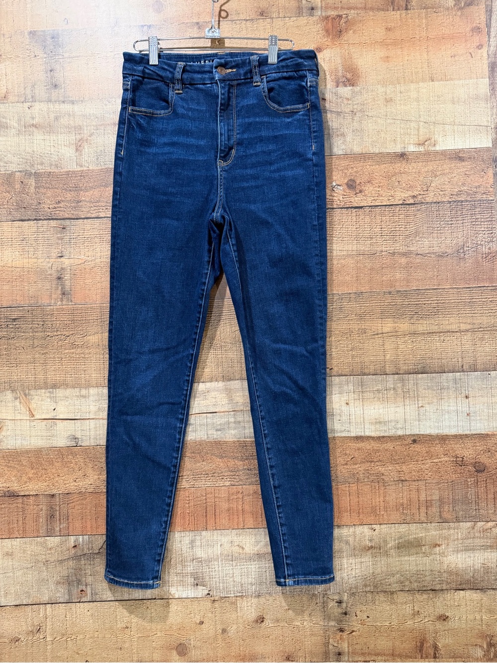 American Eagle Dark Blue Curvy Super High-Rise Next Level Stretch Jeggings Sz 8
